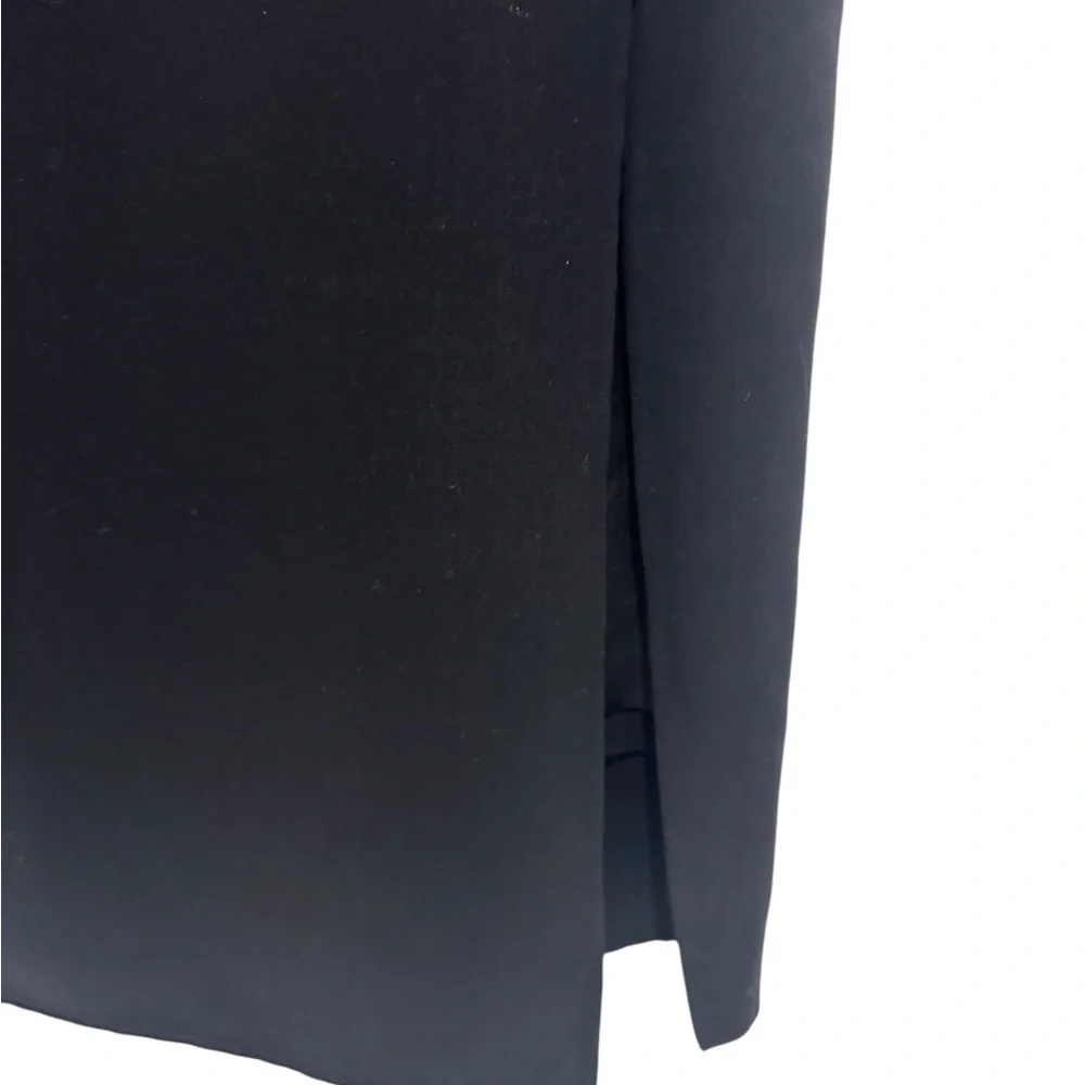 Akris Black Wool  (Lamb Leather lining) Pencil Skirt, Size 8